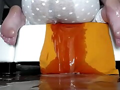 Blonde's Messy Cum Spill