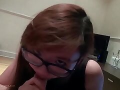 Harriet Sugarcookie's Busty Teen GF Gives POV Blowjob