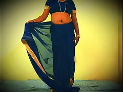 Bare Beauty in Traditional Indian Saree